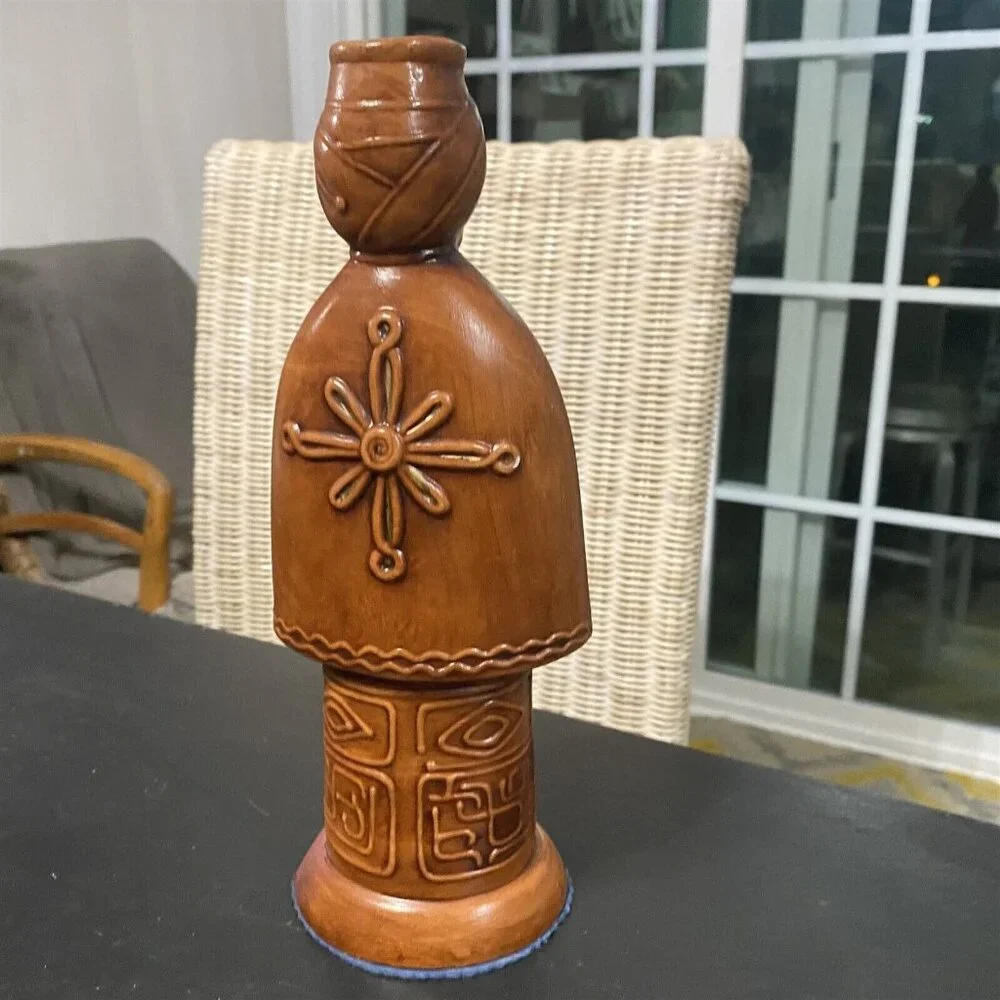 MID CENTURY WISE MAN CHALKWARE CERAMIC FIGURINE CANDLE HOLDER XMAS MCM VINTAGE